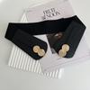 Black Trendy Chunky Waist Cincher Belt For Women With Alloy Buckle For Slimming Effect