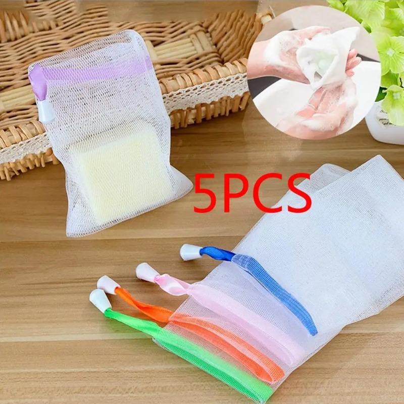 Color Random Soap Blister Mesh Soap Net Foaming Net Easy Bubble Mesh Bag Random 5 Pcs