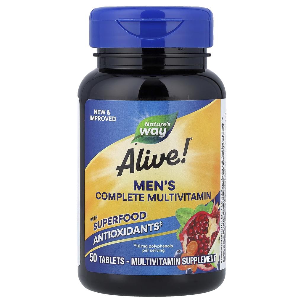 Nature'S Way, Alive!, Men's Energy Complete Multivitamin, 50 Tablets