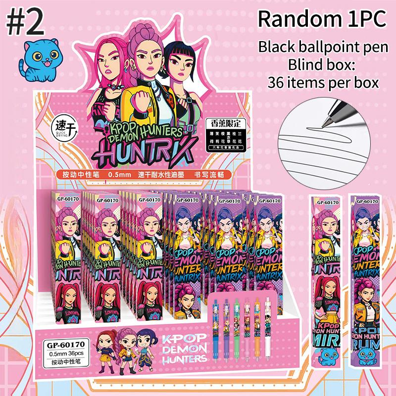 Kpop Demon Hunterix Caderno Chaveiro Pingente de Mochila Conjunto de Canetas para Estudante Maquiagem Corrente Adesivo Padrão 3D Kpop Anime Filme Presente