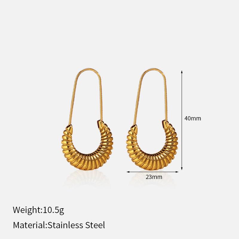 Ins Style Stainless Steel Earrings 18K Gold Plated Titanium Trendy Jewelry Men Women