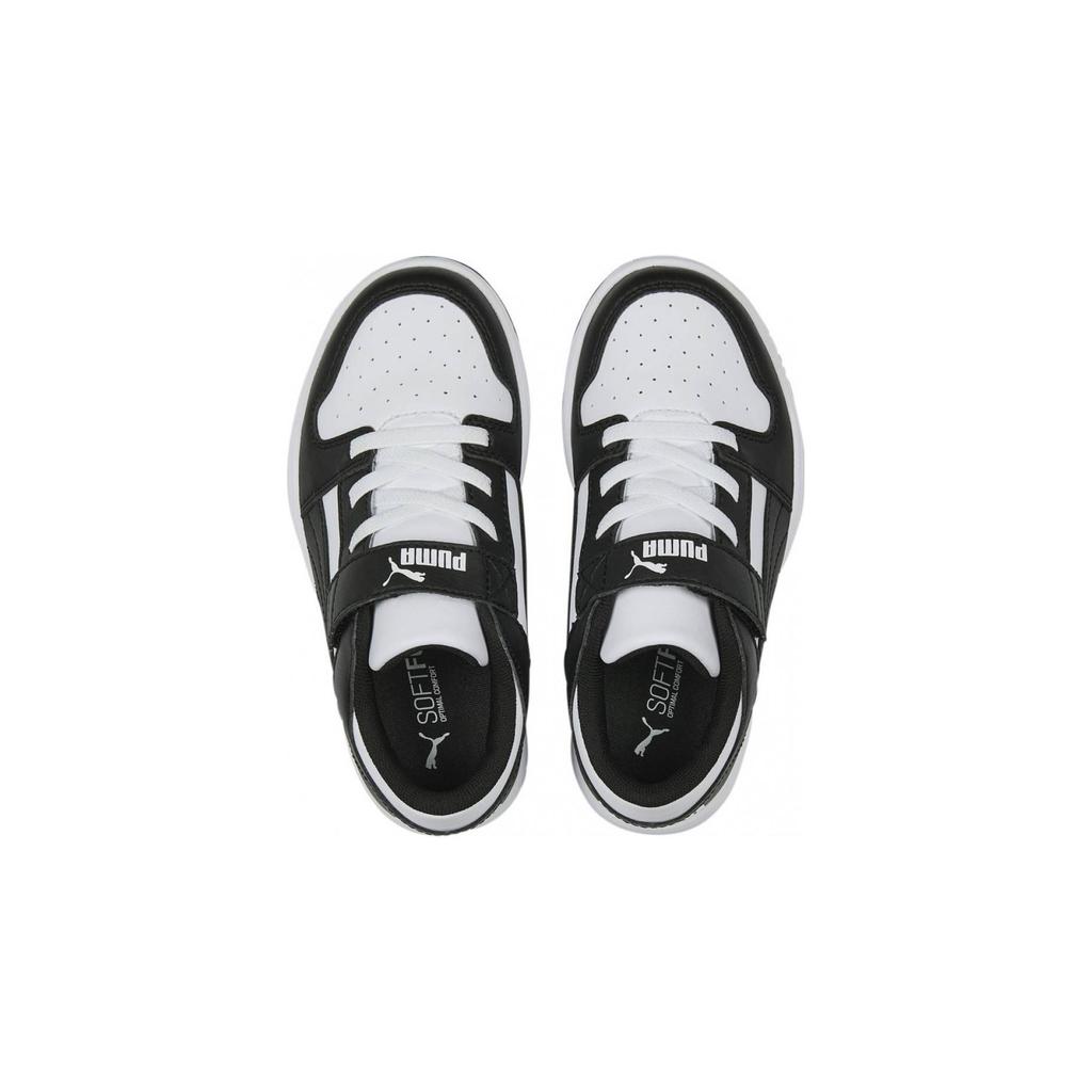 (PS) PUMA Rebound Lay-Up Lo V 'White Black' Kids' 370492-16