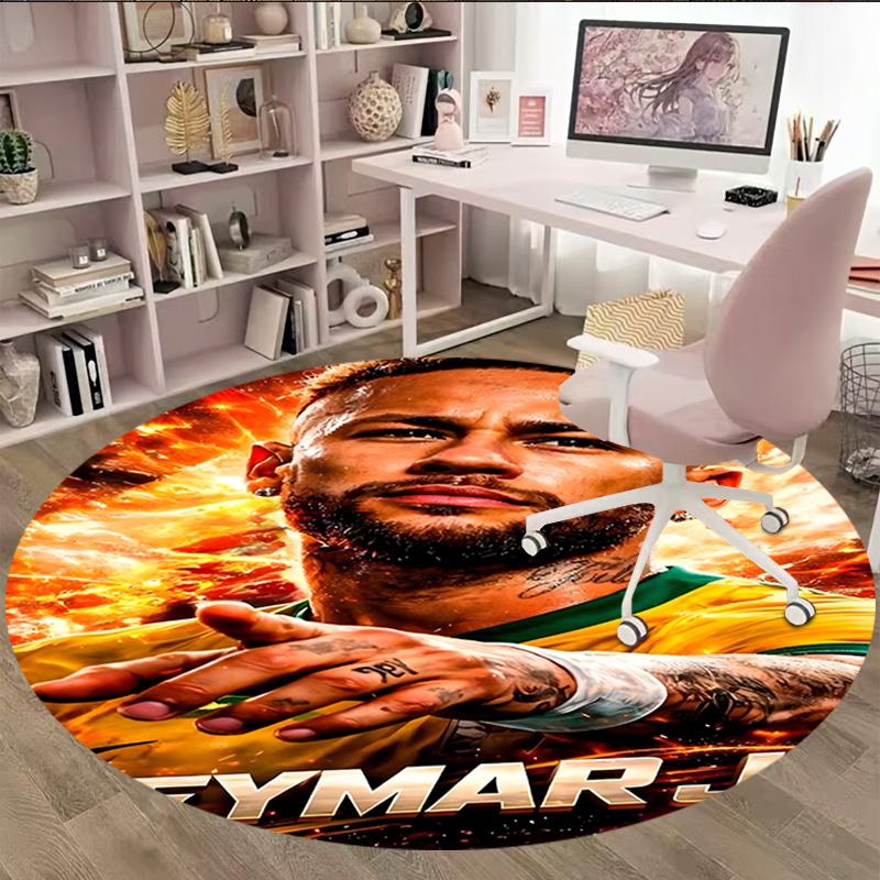 1pc Neymar17 Carpet, Round Rug, Comfortable, Suitable for Entryways, Living Rooms, Office, And Bedrooms, Christmas Decoration