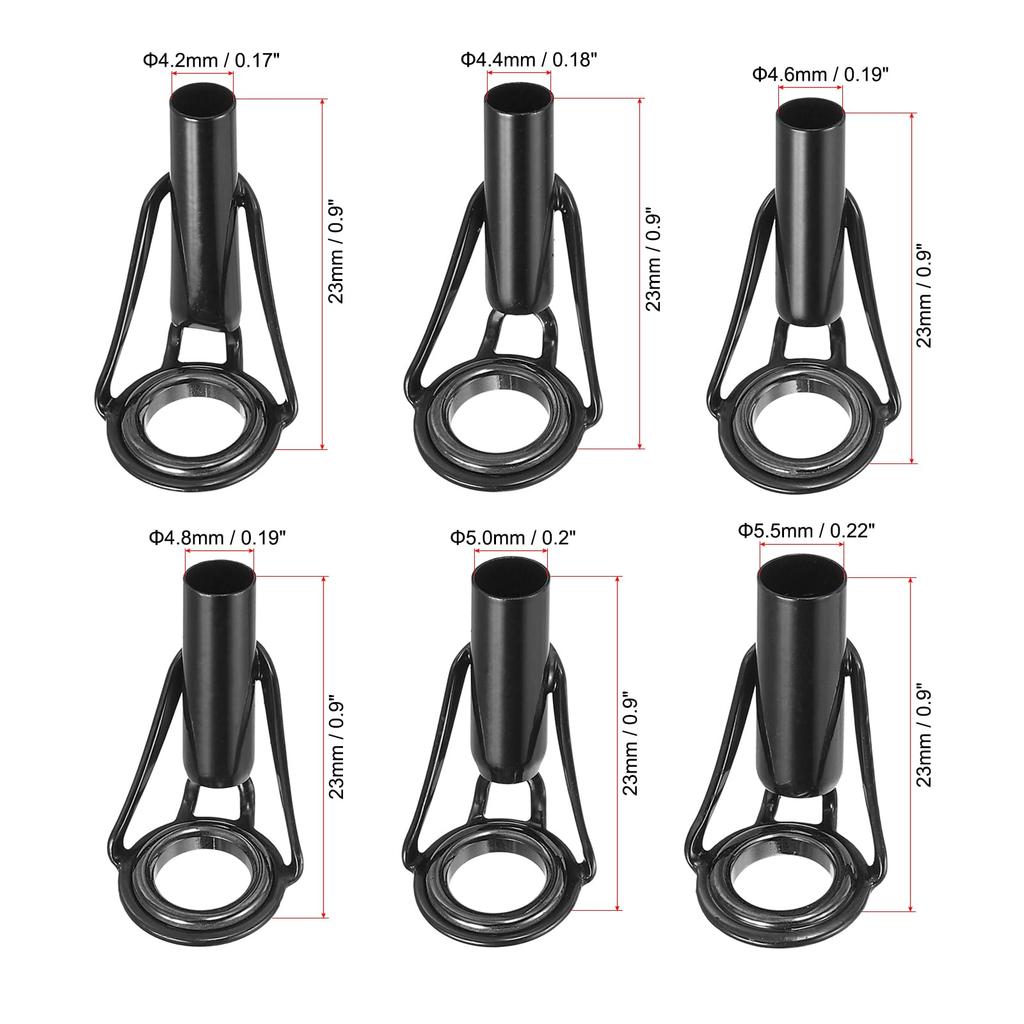 PATIKIL 4.2-5.5mm Fishing Rod Tip Repair Kit, Set of 6