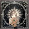 Moon Planet Astrology Tablecloth Altars Cloth Square Divinations Card Table Cloth Witchcrafts Deck Cloth Enduring