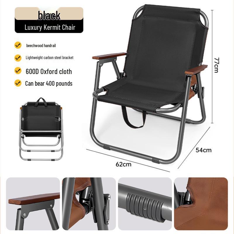 Custom Logo Portable Kermit Camping Chair - Folding Outdoor Chair for Fishing, Picnic, and Beach