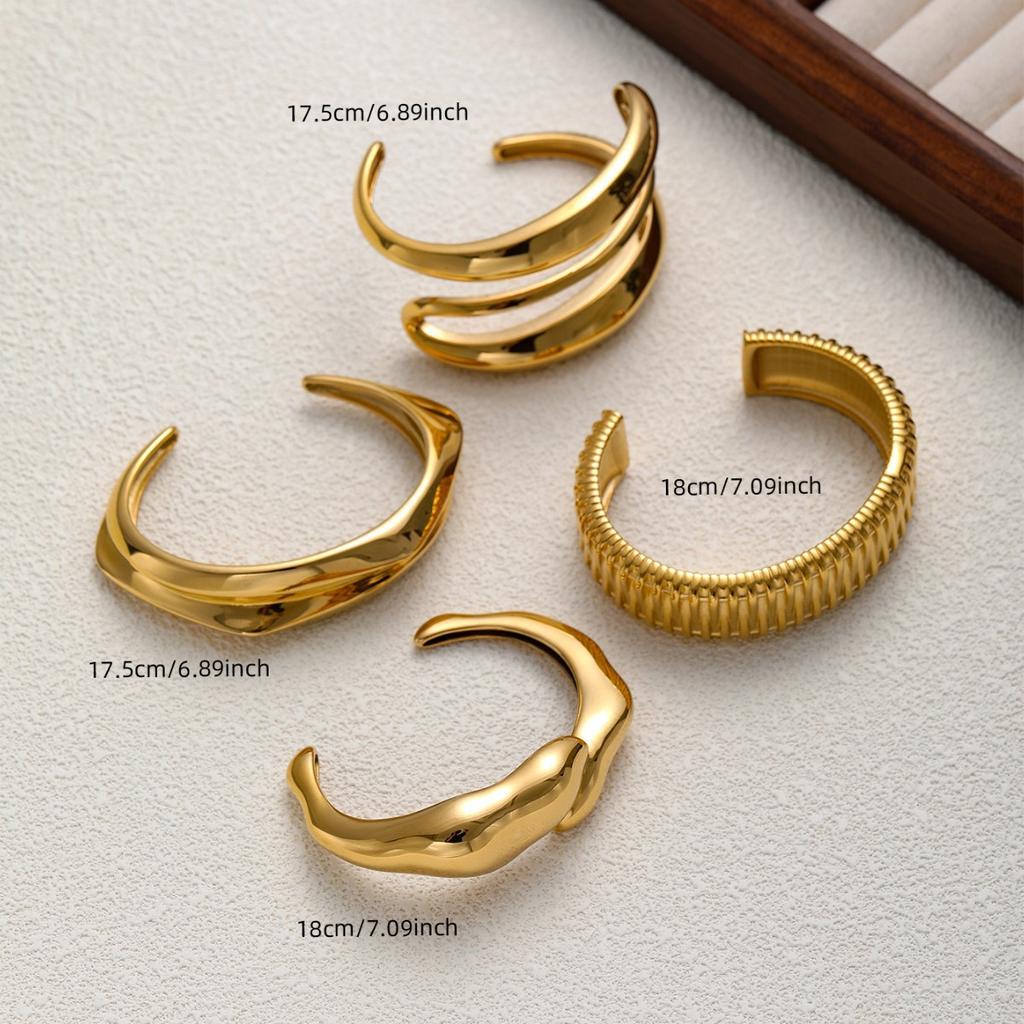 Hot-selling collection of bracelets: Irregular cross-ring open bracelets, niche and lightweight luxury design, women's bracelets