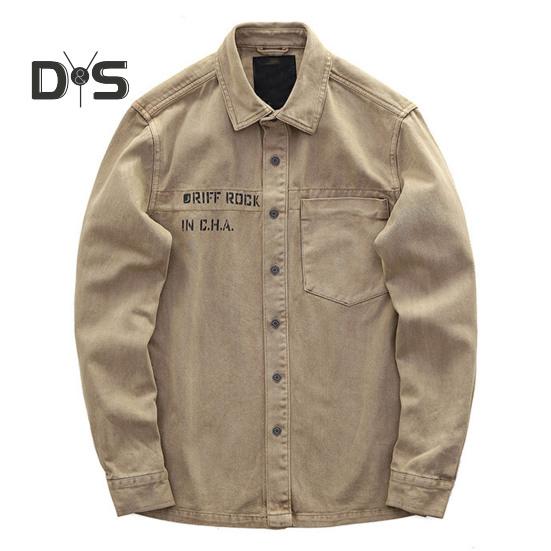 

Мужская рубашка, пальто, рубашка-карго, однобортная, с отложным воротником, с длинным рукавом, свободная, мягкая, в уличном стиле, с накладными карманами, мужское весенне-осеннее пальто L хаки