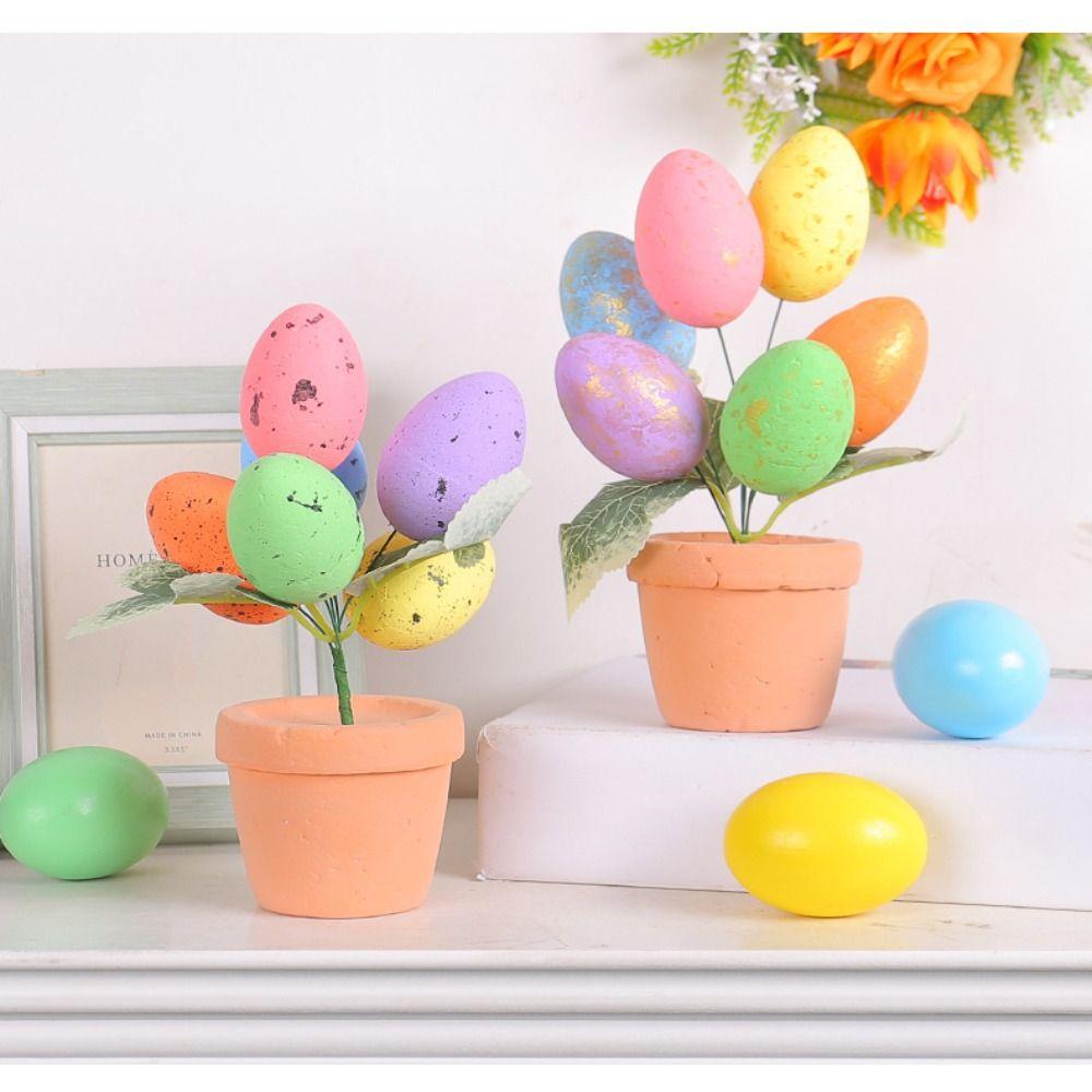Easter Day Easter Tabletop Ornament Foam Egg Easter Desktop Ornaments  Home Decoration