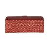 INDEN-YA Uehara Yushichi Genuine Leather Long Wallet with Outer Coin Pocket, Ultra-Thin Bill Compartment, Model 2107, Red X White Lacquer, Asanoha
