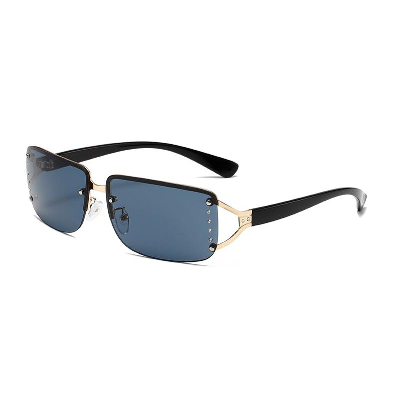 Hipster Internet Celebrity Sunglasses Rimless Diamond Box Sunglasses Female Millennial Future Technology Punk Sunglasses