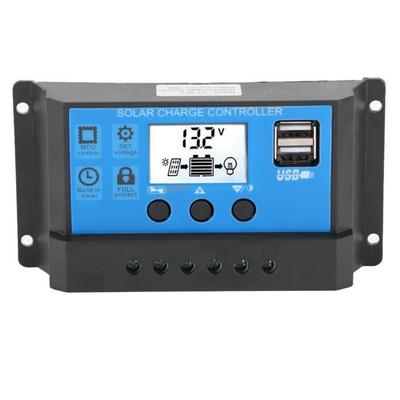 Fdit Solar Controller LCD Solar Charge Controller 30 A Automatic Identification 12 V 24 V Fully PWM Control In 4