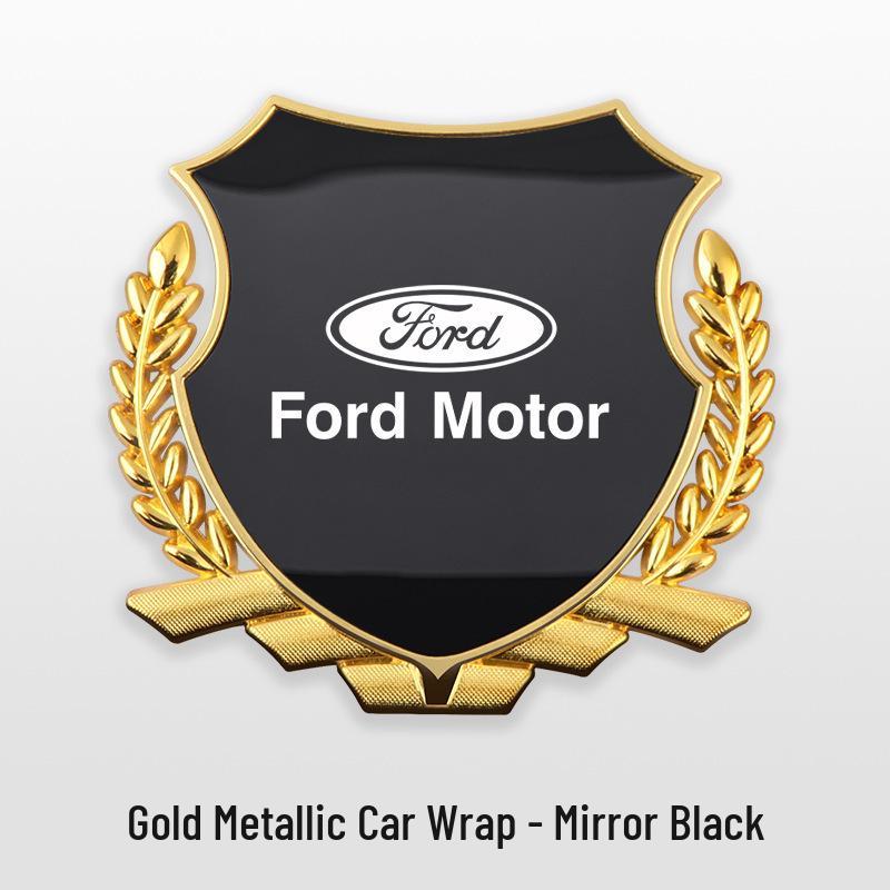 Designed for Ford Mondeo, Focus, Edge, and Escort: Wheat-Ear Side Emblems & Metallic Body Accents.