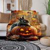 "Halloween Pumpkin Bunny Decor"Blanket Flannel Throw Blanket for Sofa, Bed, Travel, Camping, Office