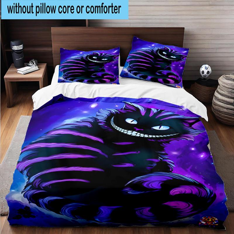 3PCS WonderlCat Fantasy Bedding Set,Including 1pc Duvet Cover And 2pcs Pillowcases Perfect for Bedroom, Dormitory, Fan Christmas Gift