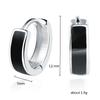 Buyee 925 Sterling Silver Small Clip Earring Circle Black Acrylic Sweet Earring for Woman Fashion Party Fine Jewelry Earring