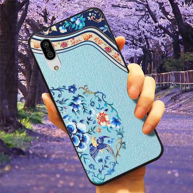 For Sharp Aquos Sense3 Case 3D Flower Relief Silicone Soft Emboss Cover For Sharp Aquos Sense 3 Lite Sense6 6 Luxury Cartoon