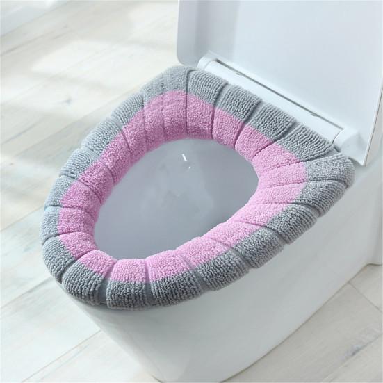 2Pcs Universal Soft Washable Thick Toilet Seat Cover Home Hotel Closestool Pad