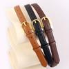 Womens Genuine Leather Belt With Metal Buckle Slim Waistband Jeans Office Casual Style
