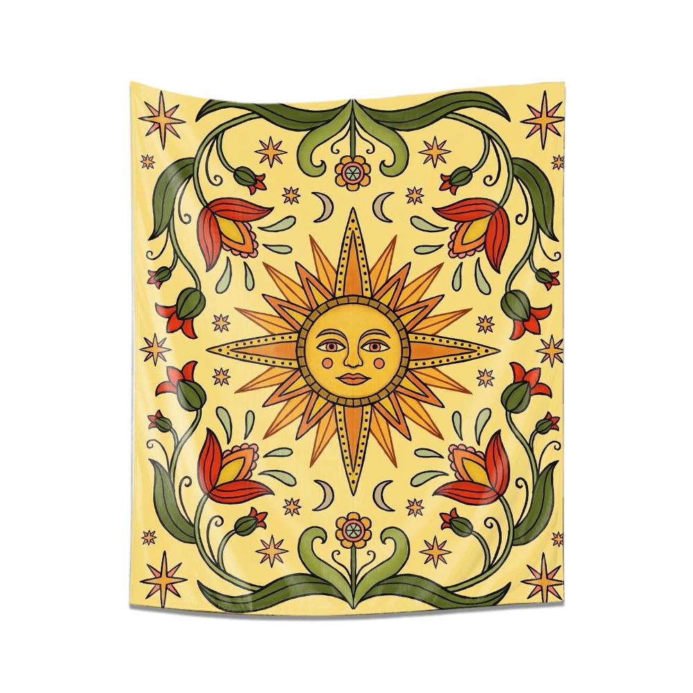 

Sunshine Floral Decorative Hanging Cloth Bohemian Style Wall Hanging Fabric Art 74x94cm(29x37in)