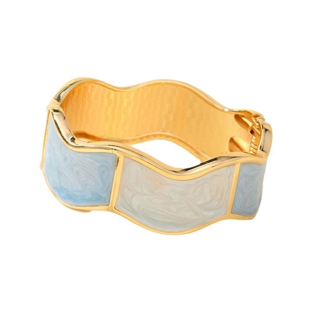 Преувеличенный Эмалированный Браслет Сплав Цинка Цинк Цинк Женские Наручные Украшения Классический Неправильный Браслет Браслет на Руку синий