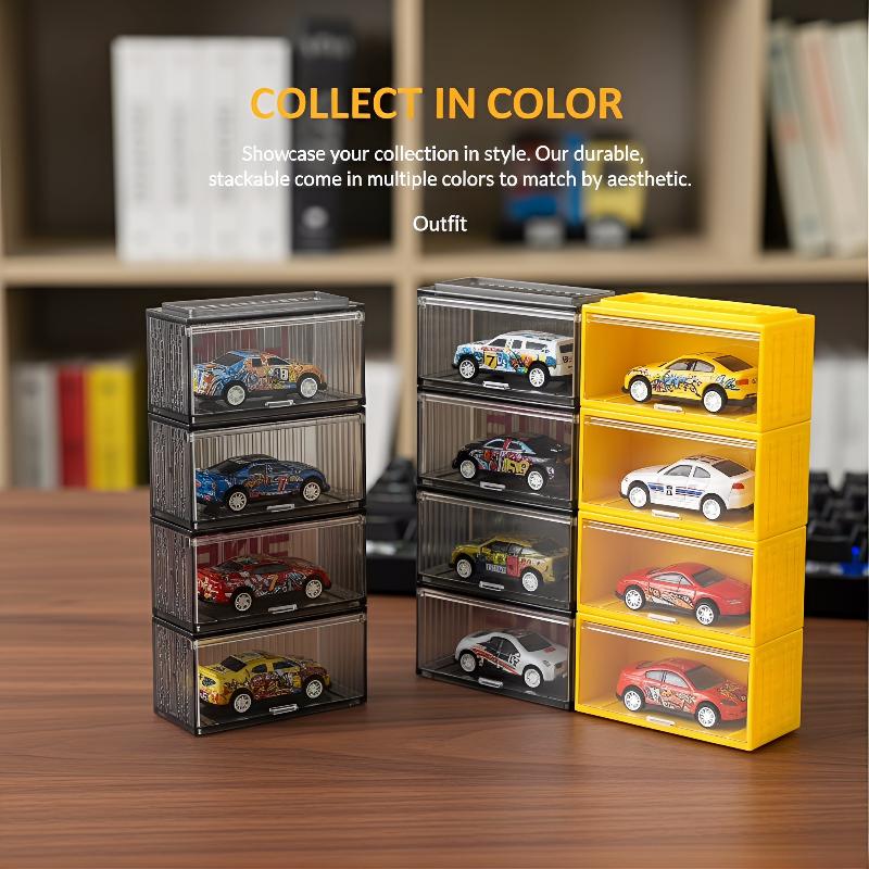 Acrylic 8 Grid Car Model Display Box Dustproof Storage Organizer Cabinet for Kids Toy Collection Desk