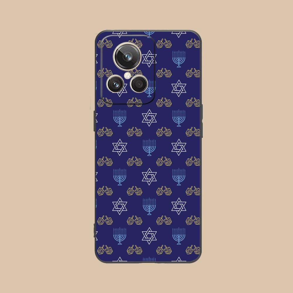 

Jewish Hanukkah Mobile Phone Case for Realme 15 14 13 12 11 10 9 Pro Plus T i Lite 5G Colorful Printing Cover Luxury Smartphone realme 15
