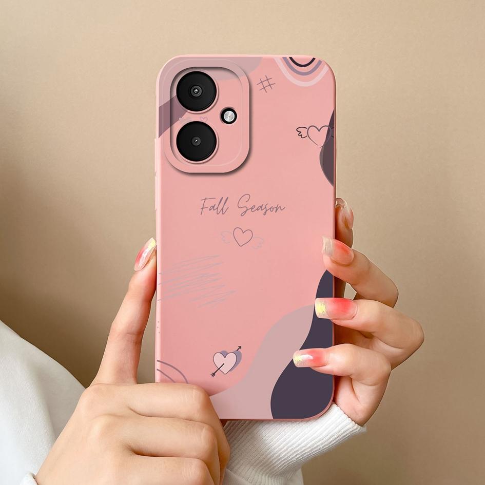 Luxury Love Heart Pattern Cover For Xiaomi Poco M6 4G 5G F5 X6 Pro F6 Bumper Camera Protection Soft Silicone Matte Anti Drop Pretty Housing For Xiaomi