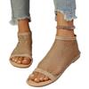 Fishing Net Hollow Hot Diamond Women's Sandals Summer New European and American Large Size Fashion Net Shoes