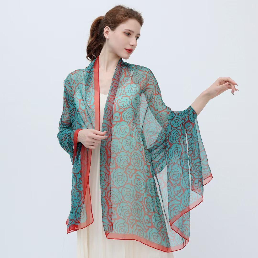 

180*130 см модные шарфы солнцезащитный пляжный шарф женский шелковый мягкий шарф и уход за шеей длинный легкий платок на все сезоны 180*130cm