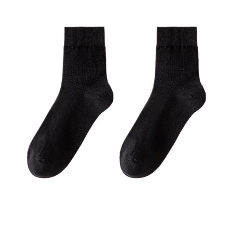 Men's Summer Thin Pure Cotton Mid-calf Socks, Mesh Breathable, Antibacterial and Deodorizing Spring and Autumn Casual Business Socks