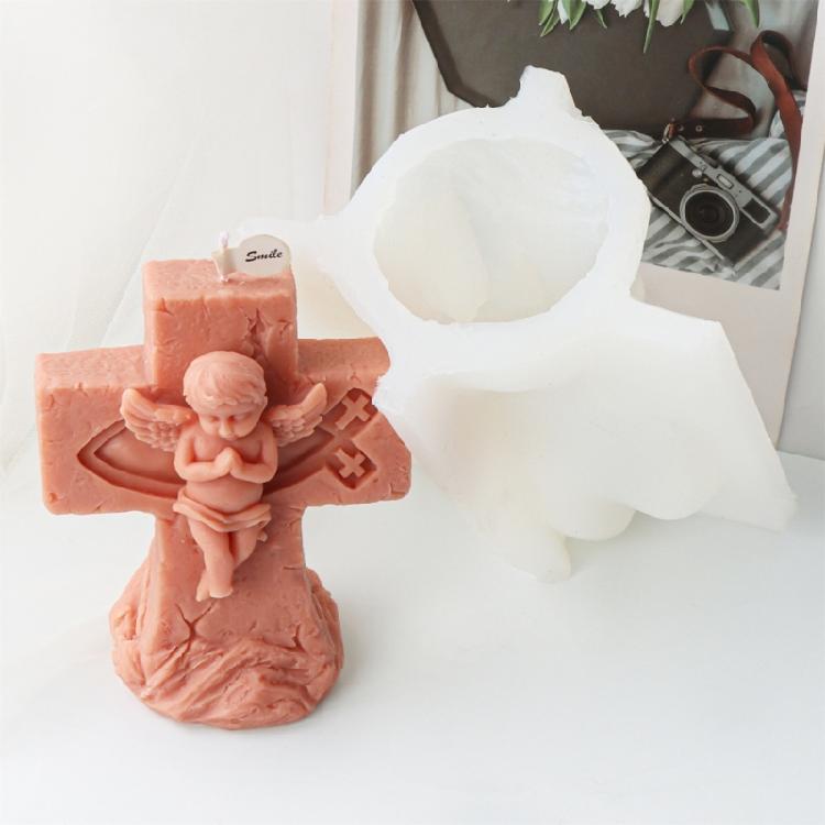 3D Fairy Candle Silicone Mold Cross Photo Frame Aromatherapy Plaster Soap Resin