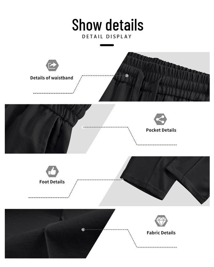 American Style Men's Casual Slim Fit Tapered Pants - Autumn/Winter Solid Color with Drawstring