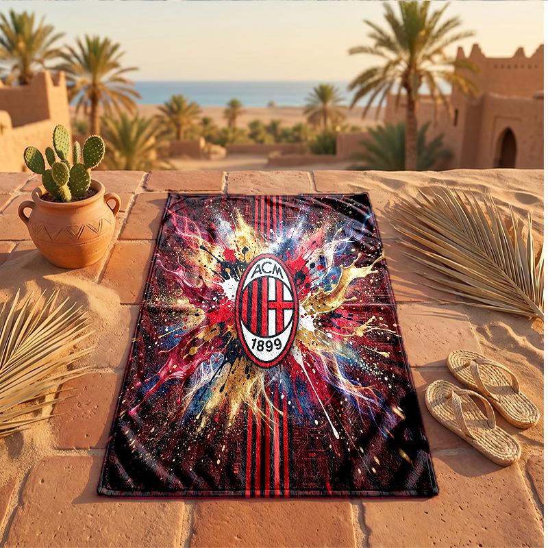 Toalla de Playa de Microfibra con Estampado AC Milan Secado Rápido Absorbente Toalla Grande para Playa Natación Viajes
