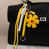Exquisite PU Leather Sunflower Pendant Creativity Woven Rope Tassel Design Bag Hanging Piece Madam Accessories A274 Bag Charm