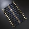 JMXD 12 Zodiac Punk Style Studded Leather Bracelet Hand-Woven Rope Zodiac Band Fashion Accessory Unisex Gift