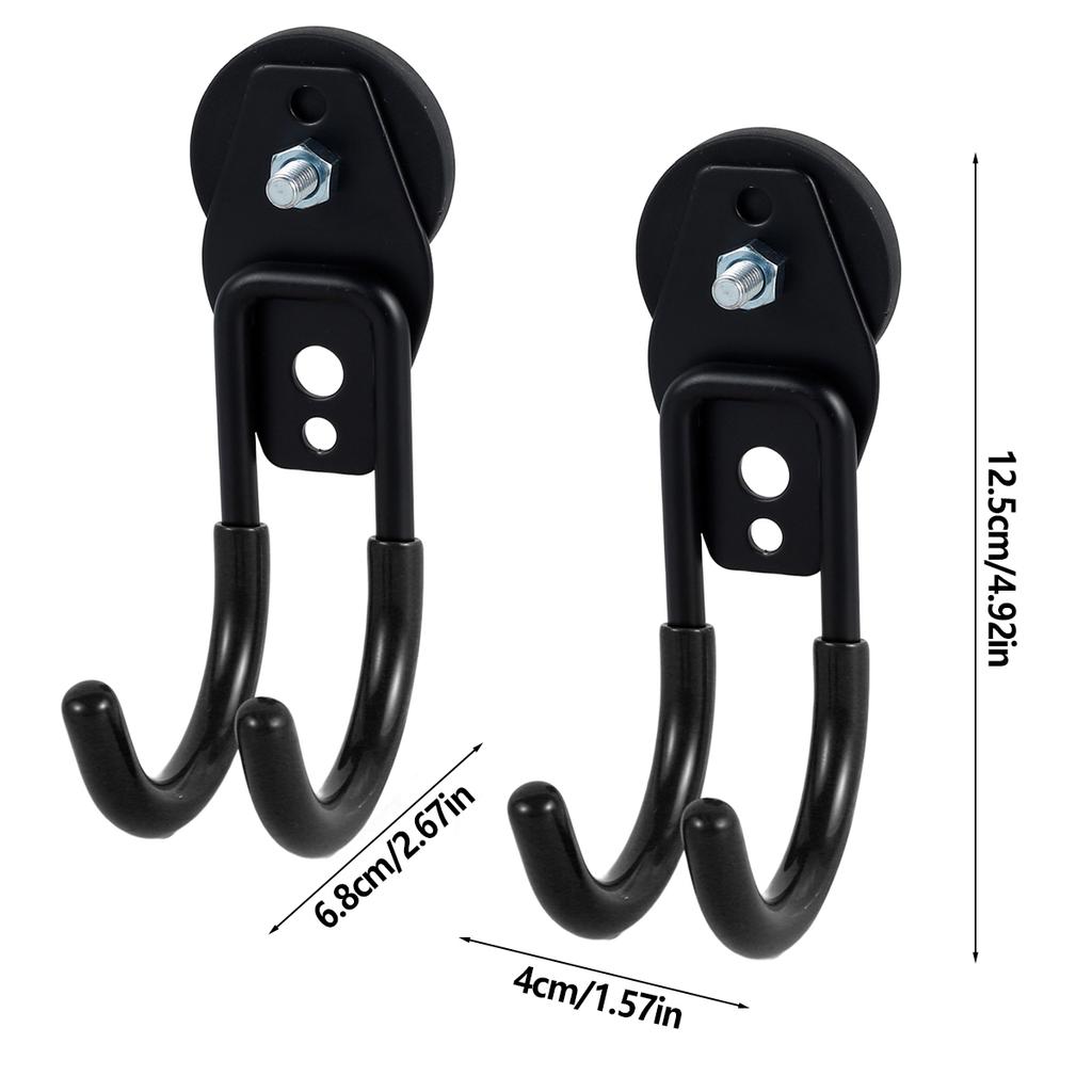 2Pcs Heavy Duty Magnetic Garage Hooks Hangers with Anti-Slide Coating Strong Magnets Metal Hooks Utility Magnetic Organiza Tool