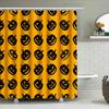 Halloween-Themed Shower Curtains With Pumpkin Patterns Waterproof Bathroom Decor For Kids And Adults Alike! Bright Yellow Backgr