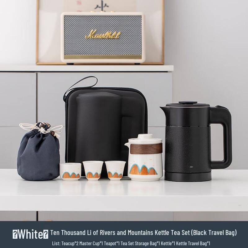 

AQ Landscape Portable Tea Set with Kettle 1 Teapot, 3 Cups, 1 Kettle