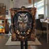 Vintage Patterned Owl  Print Flannel Blanket, High quality Comfortable for All Seasons, Home Decor, Warmth and Comfort