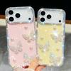 Jewelled Border Pearl Butterfly Glitter Phone Case for IPhone 17 Air 16E 17 16 15 14 13 Pro Max Transparent Cover