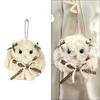 Lovely Bowknot Rabbit Keychain Plush Animal Shaped Keyring Student Bag Charm Backpack Accessory for Fashionable Women