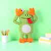 Chew-Resistant Plush Frog Dog Toy Bite-Proof Stress-Relieving Pull-Interactive Pet Toy with Squeaker for Aggressive Chewers