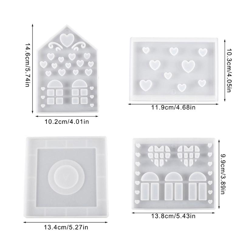 Silicone Molds Christmas House Molds Casting Molds Handmade Craft Supplies Plaster Molds for Candle Making