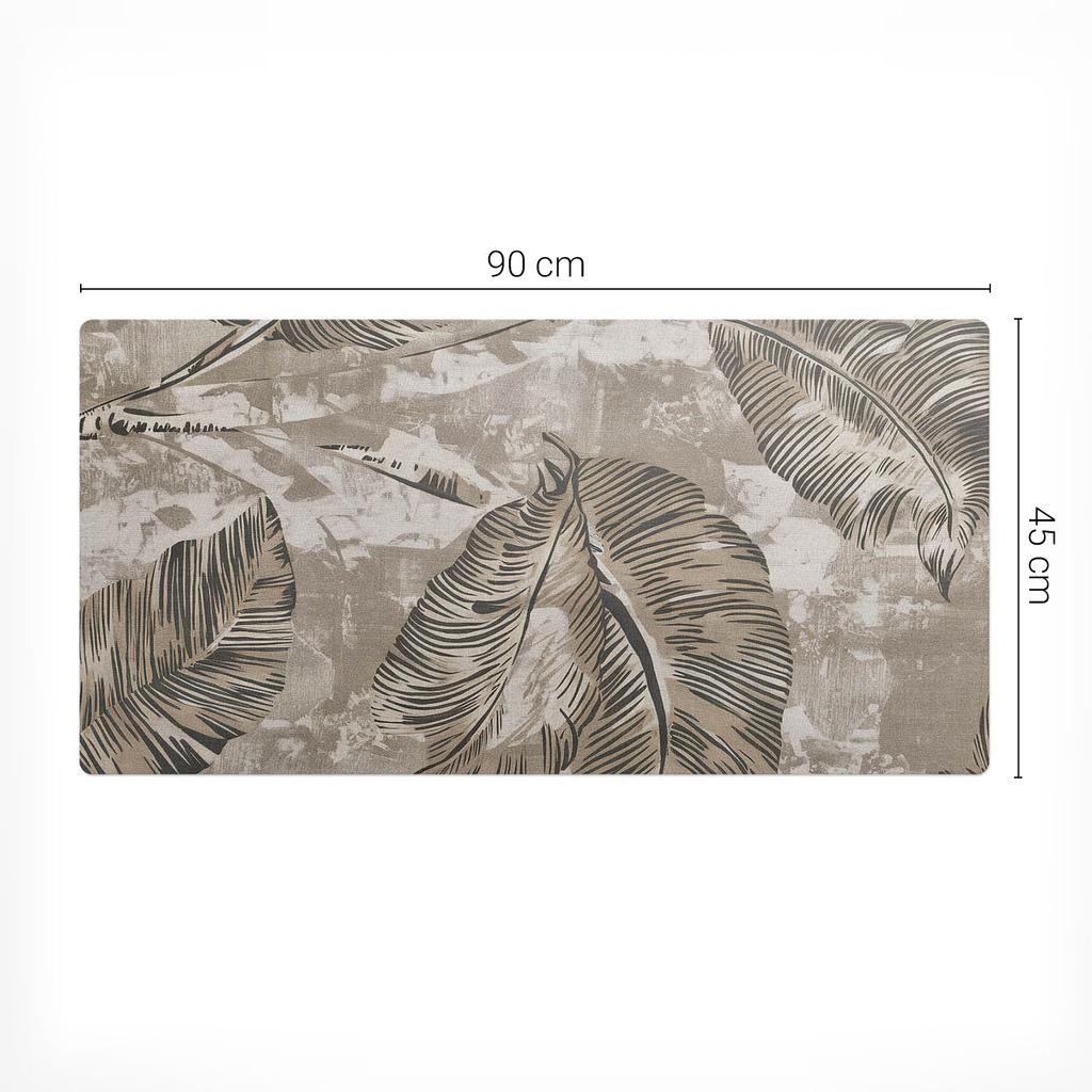 Gaming Mouse Pad Anti-Slip Leaves on Canvas 90x45 cm