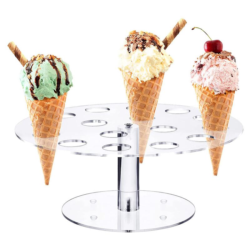 

Съемный выпускной практичный прозрачный дисплей для домашней вечеринки кухонная подставка многоразовый акриловый держатель для мороженого в рожке своими руками