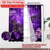 2D FLAT PRINTING 2pcs Curtains (Without Rod) Purple Butterfly Celebration Saint Patrick is Day Festival Chic Print Curtains