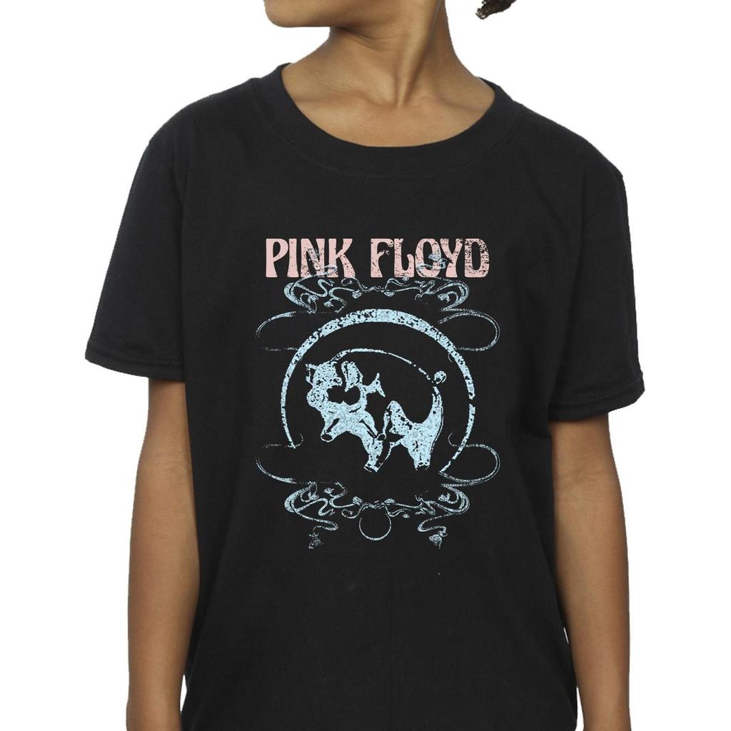 Pink Floyd Girls Pig Swirls Cotton T-Shirt