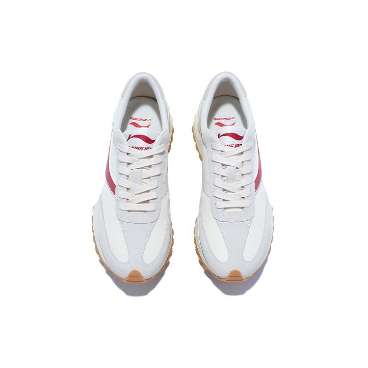 Li-Ning 1990 Classic Retro Running Shoes Men Sneakers White Red ALJT041-1