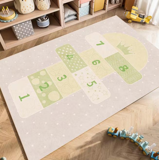 Cute Cartoon Pattern Game Area Carpet Provides Game Carpet Washable Floor Mat for Living Room Bedroom Game Room Home Decoration